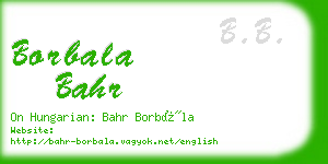 borbala bahr business card